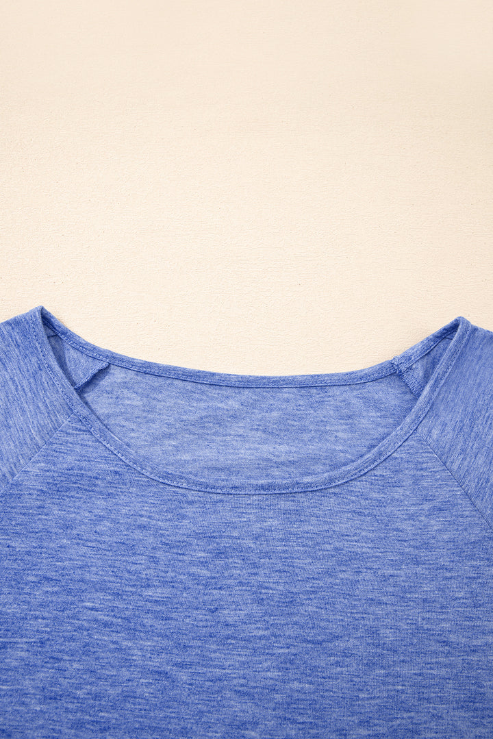 Dusk Blue Ruffled Short Sleeve Plus Size Casual Blouse