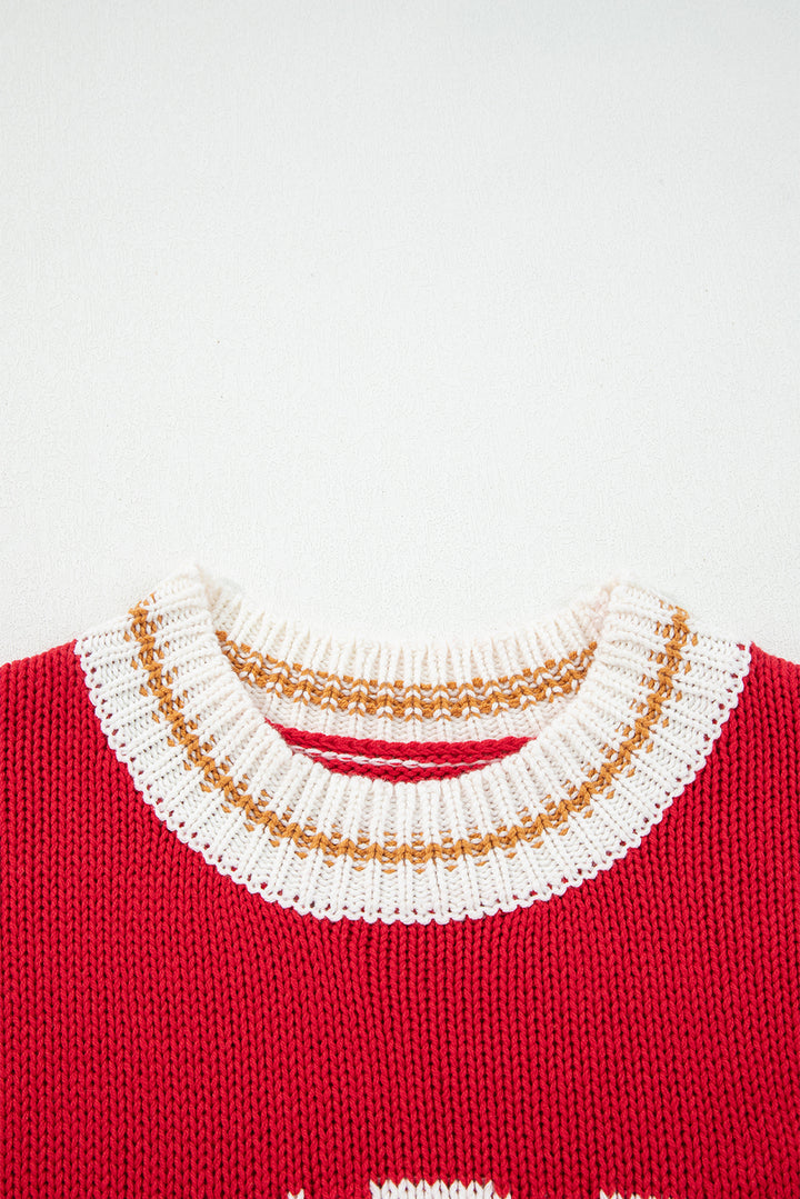 MERRY Color Block Edge Drop Shoulder Cozy Sweater