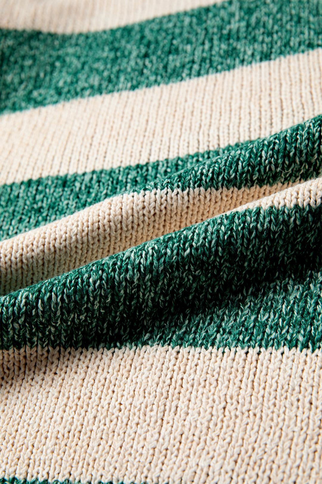 Green Stripe Colorblock Drop Shoulder Pullover Sweater