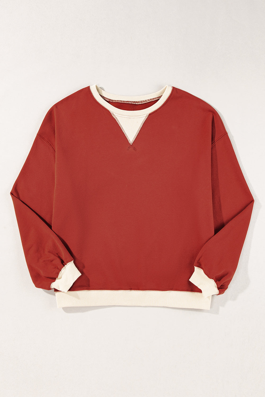 Color Block Patch Drop Shoulder Oversized Sweatshirt