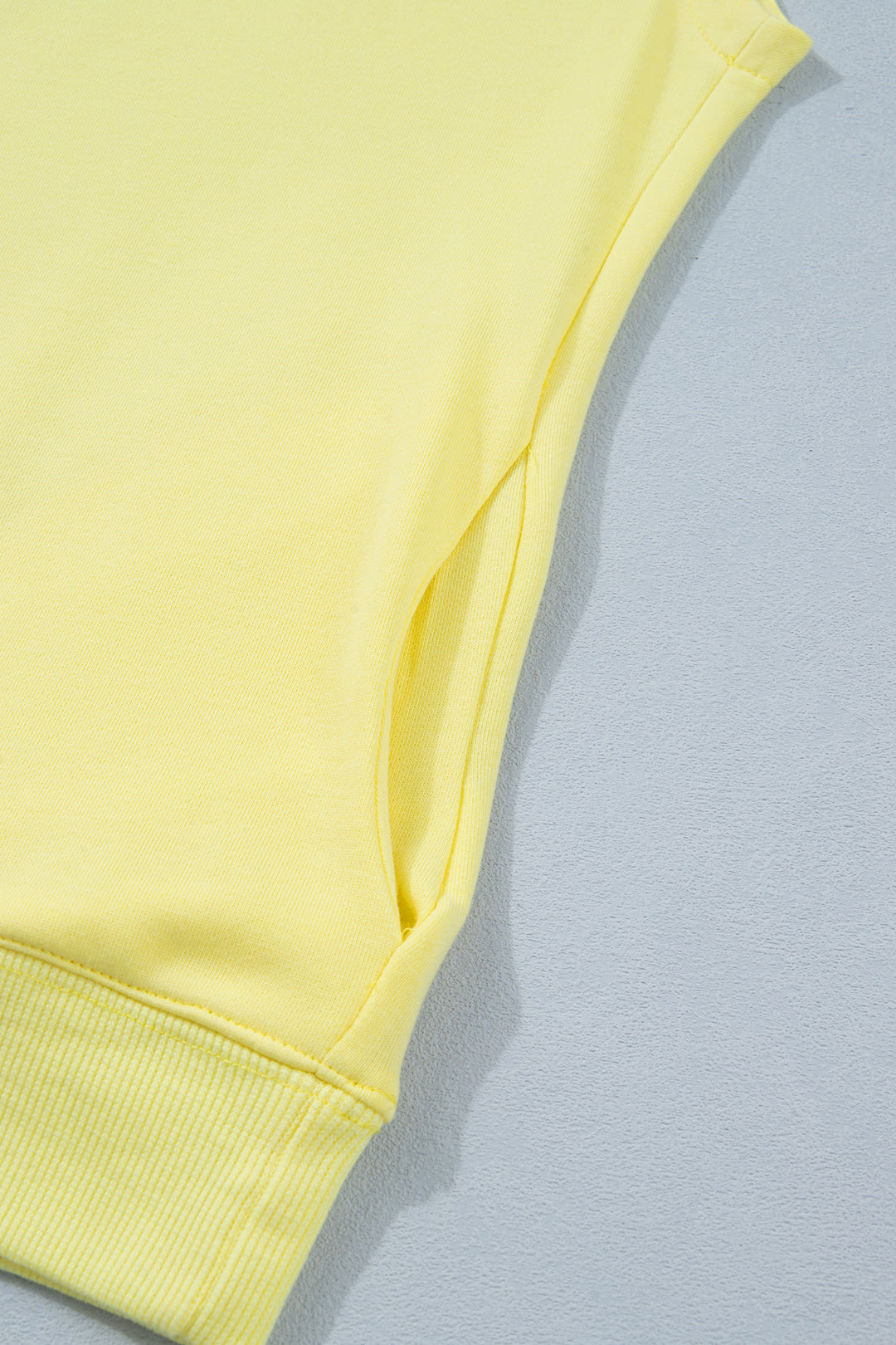 Yellow Solid Color High Neck Cap Sleeve Loose Top
