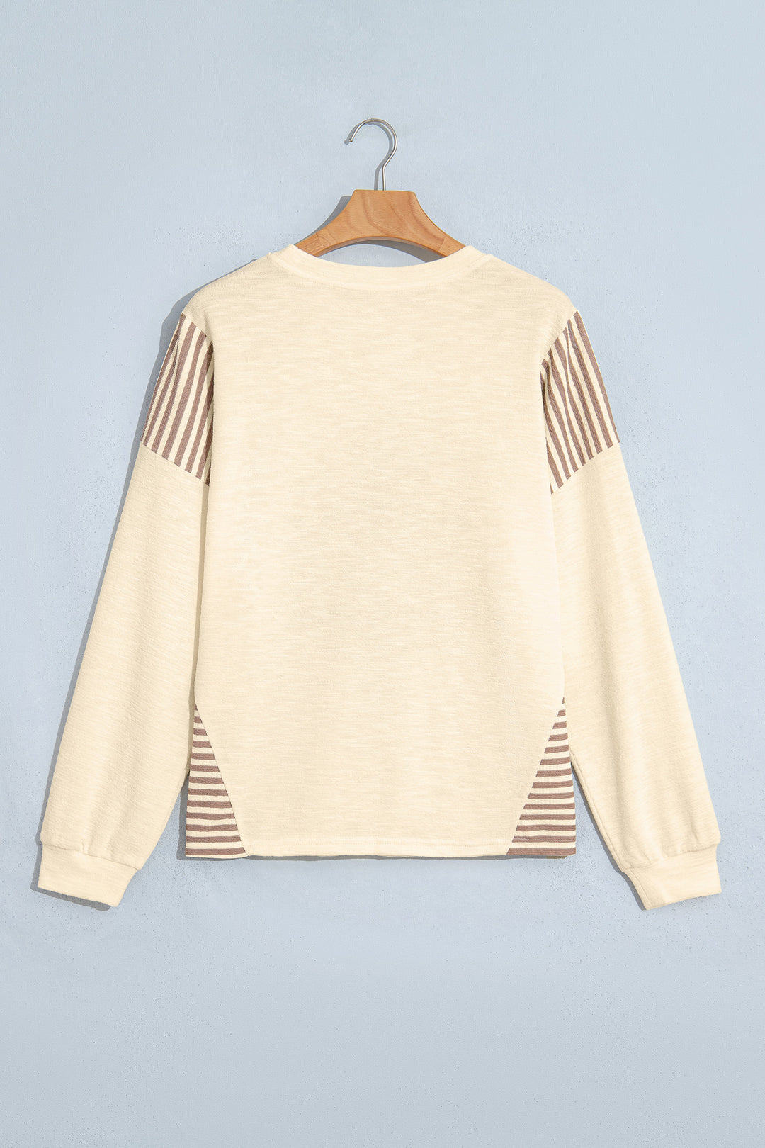 Jet Stream Western Print Striped Detail Long Sleeve Casual Top