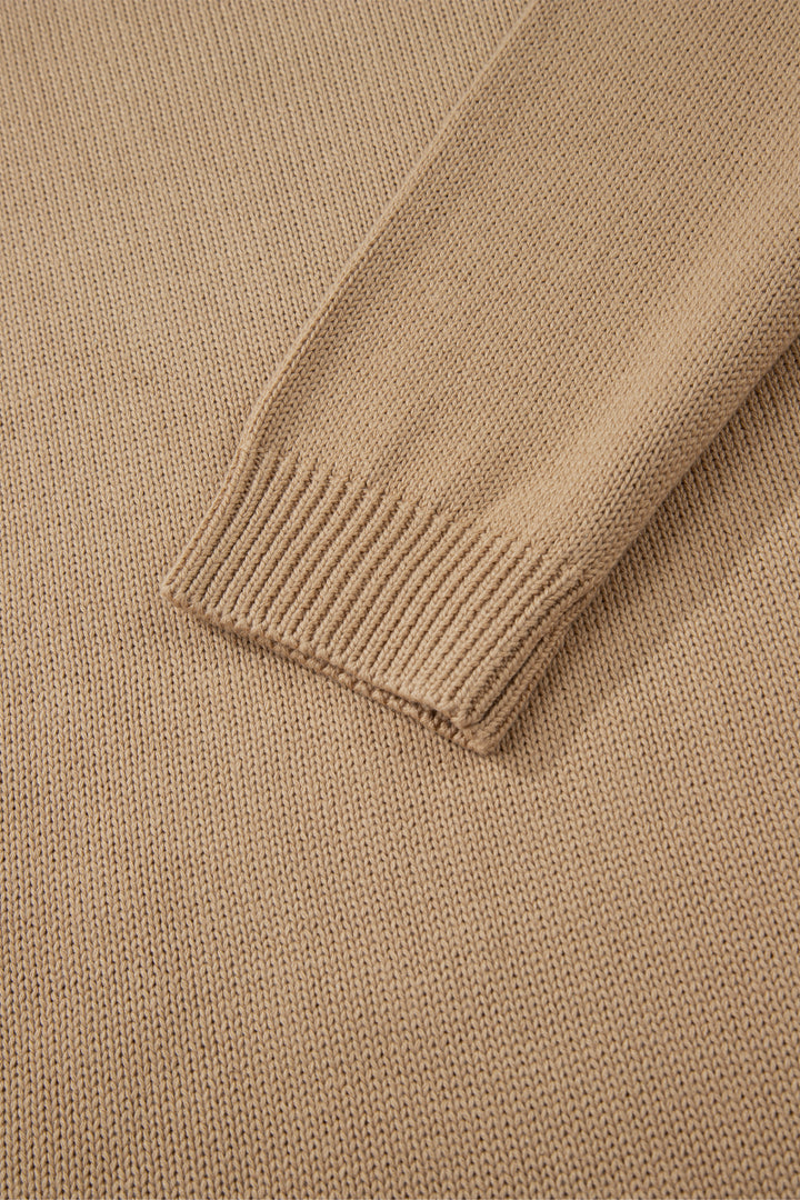 Pale Khaki Exposed Seam Oversize Sweater Mini Dress