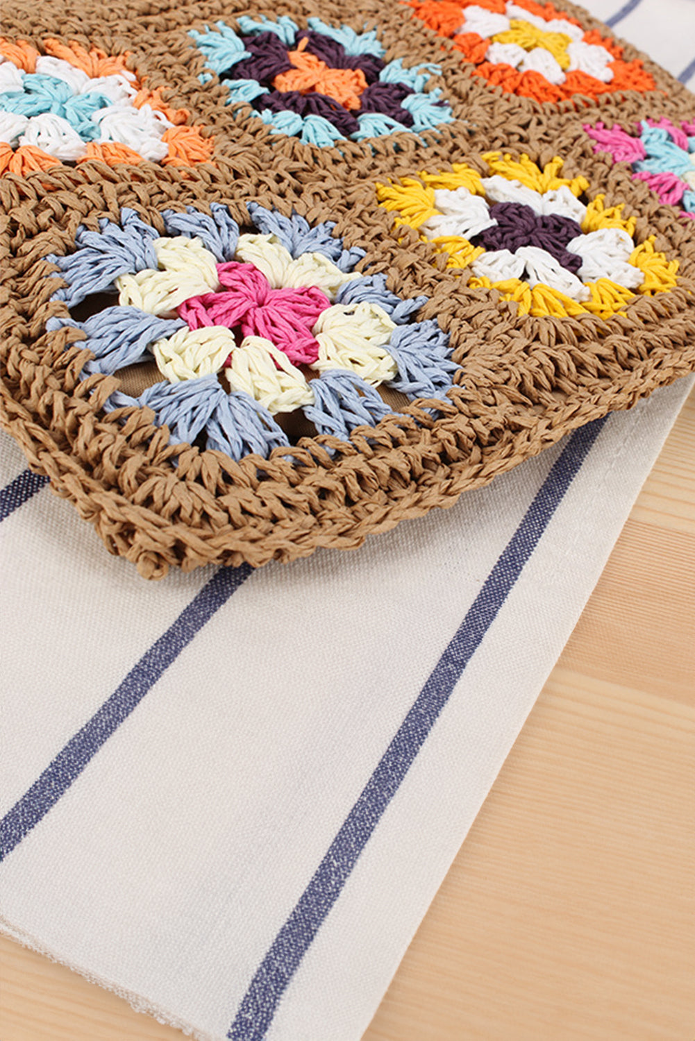 Flower Straw Woven Single Shoulder Bag