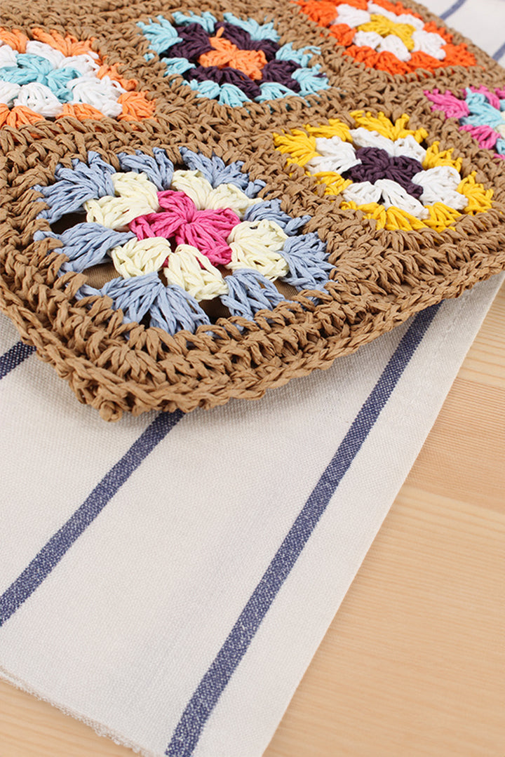 Flower Straw Woven Single Shoulder Bag