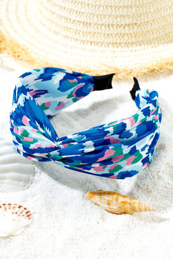 Bandeau à cheveux torsadé imprimé bohème pour les vacances