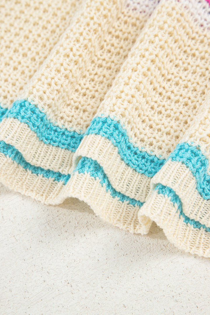 Textured Knit V Neck Sweater Vest