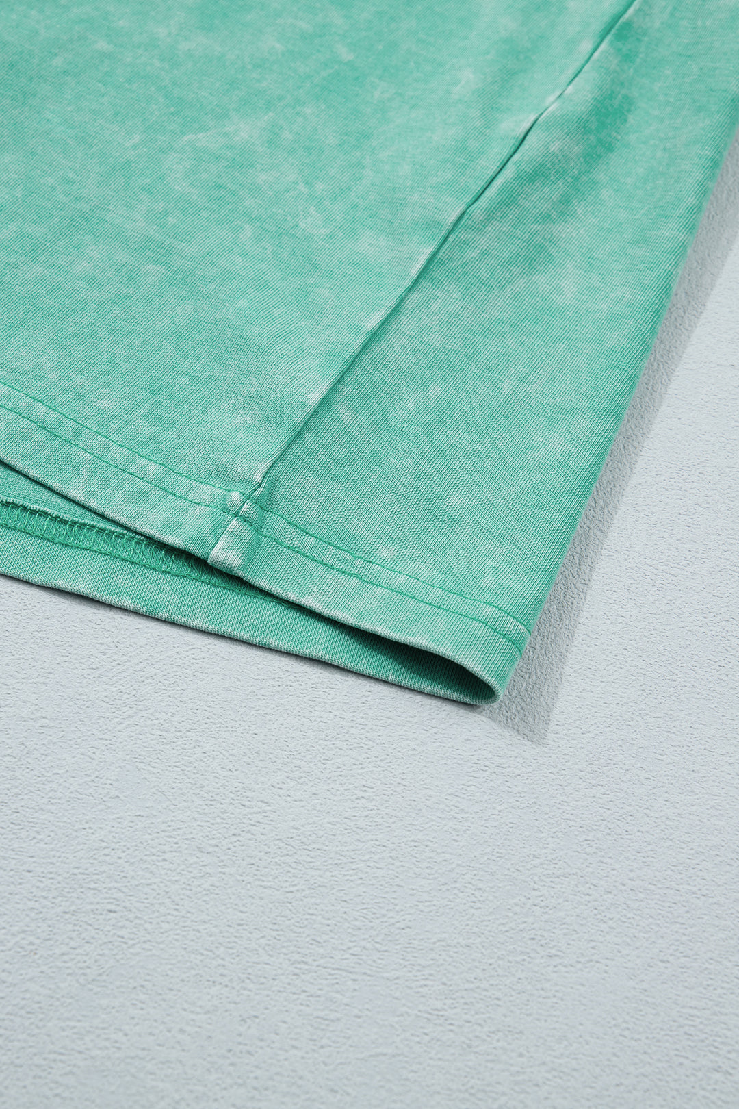 Mint Green Solid Color Cotton Mineral Washed Oversize Tee
