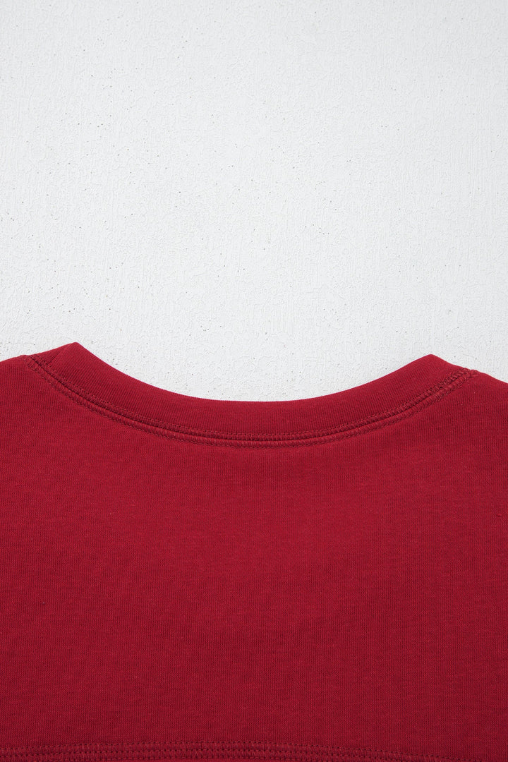 Racing Red Drop Shoulder Boxy Tee and Barrel Pants Set