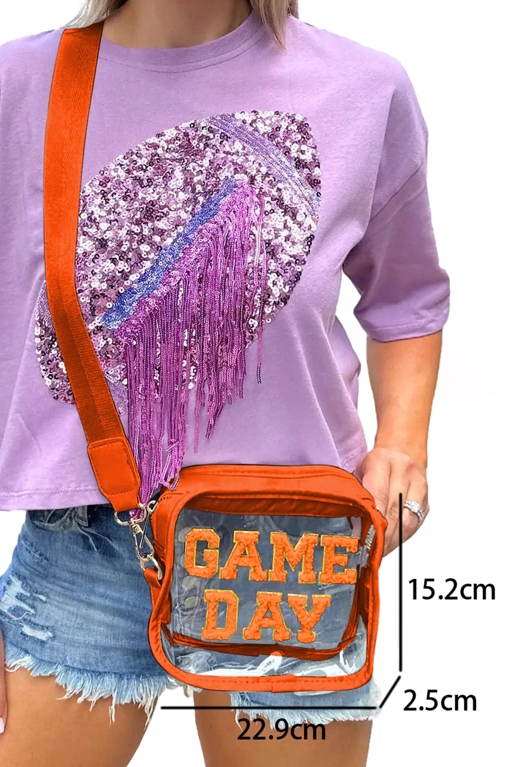 GAME DAY Rugby Football Transparente Umhängetasche