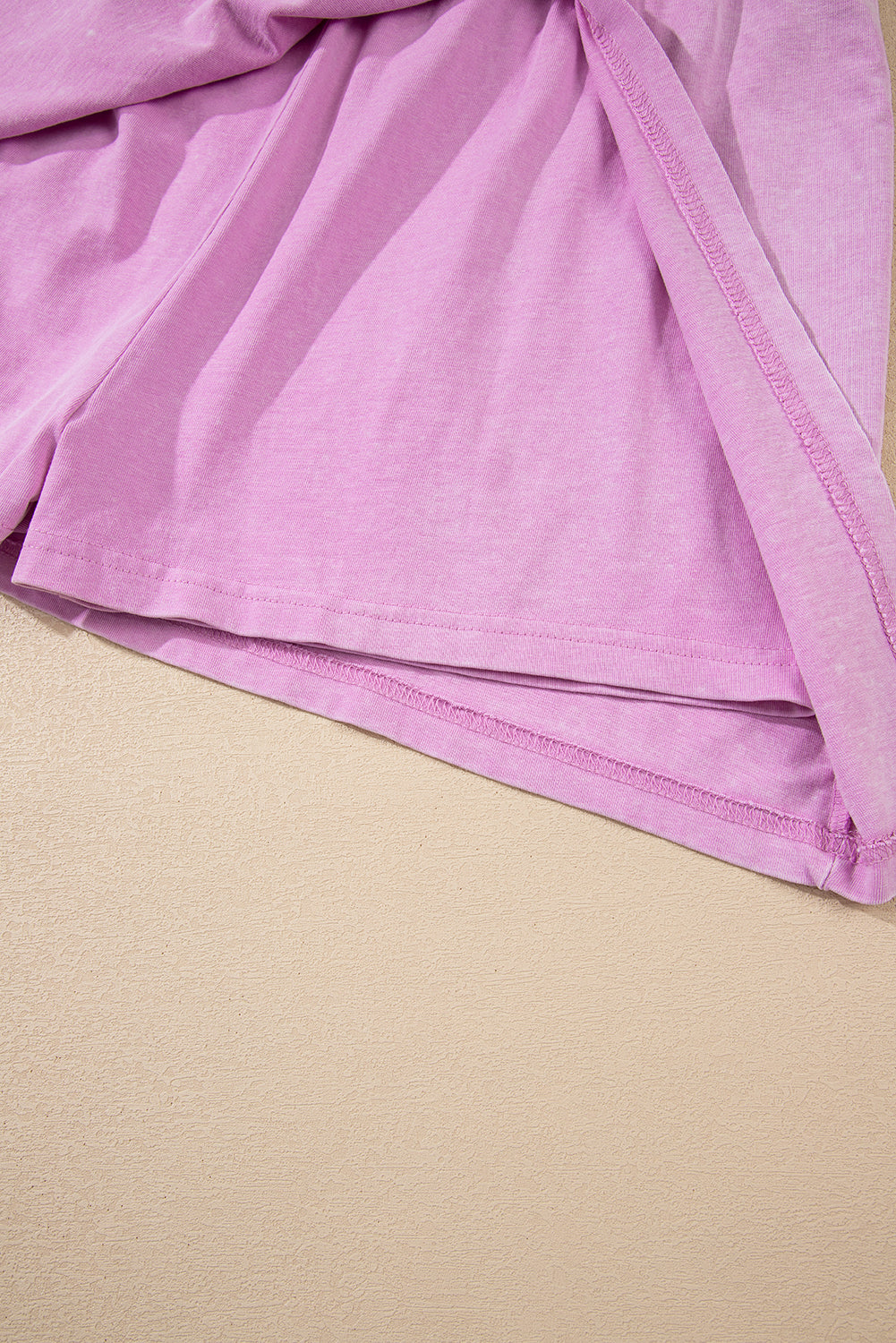 Phalaenopsis Washed Sleeveless Top Split Skort Cotton 2pcs Outfit