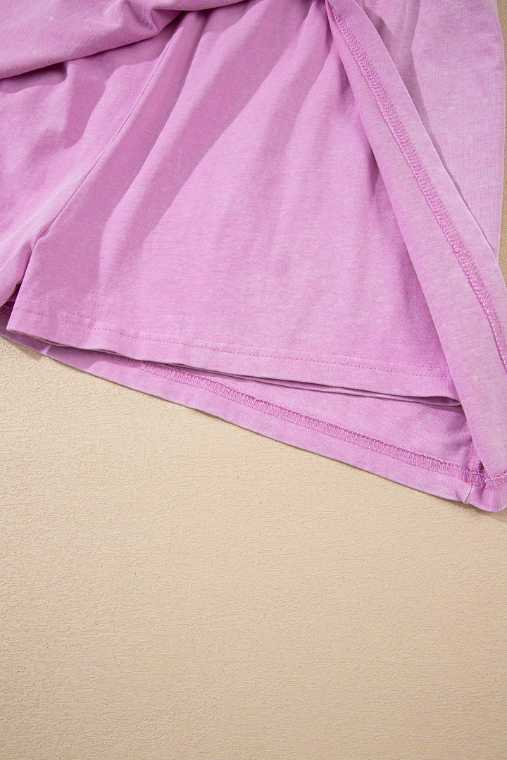 Phalaenopsis Washed Sleeveless Top Split Skort Cotton 2pcs Outfit