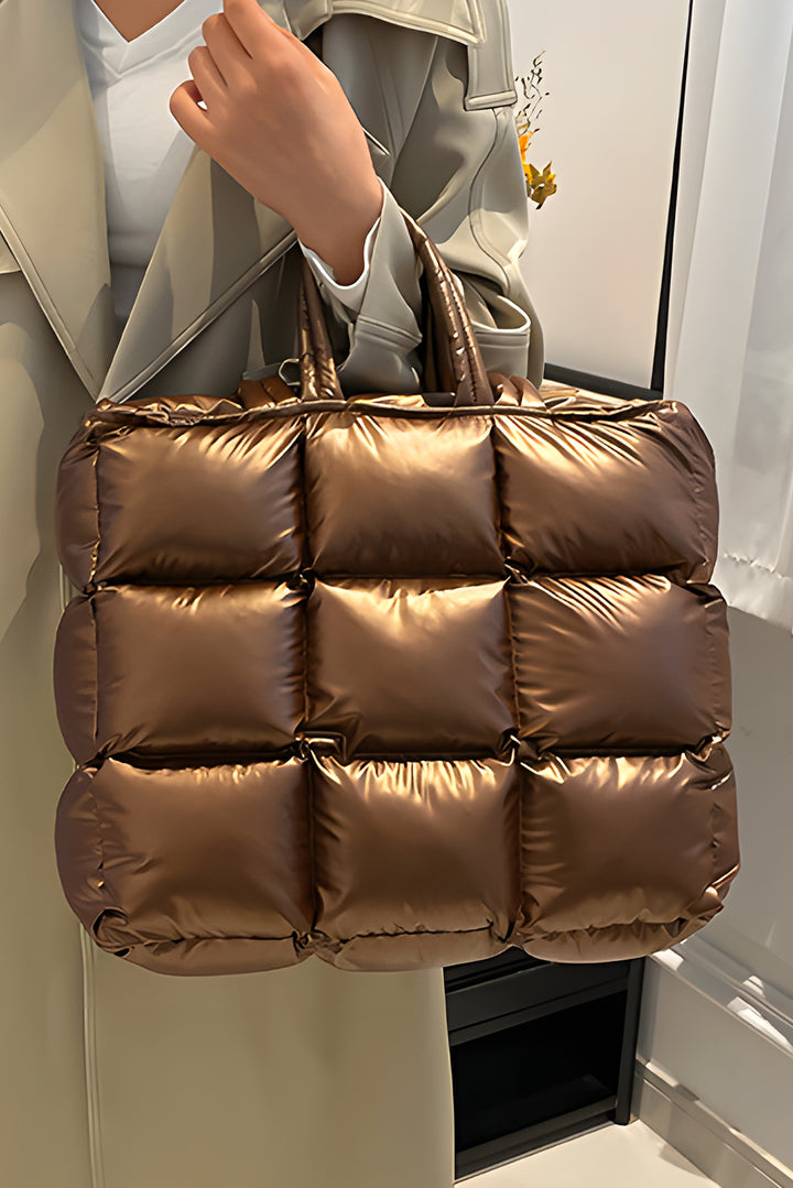 Large Capacity Quilted Puffer Tote Bag