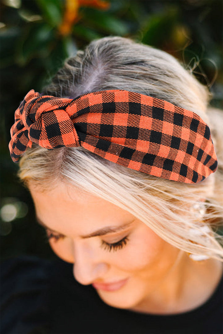 Halloween Plaid Print Knotted Headband