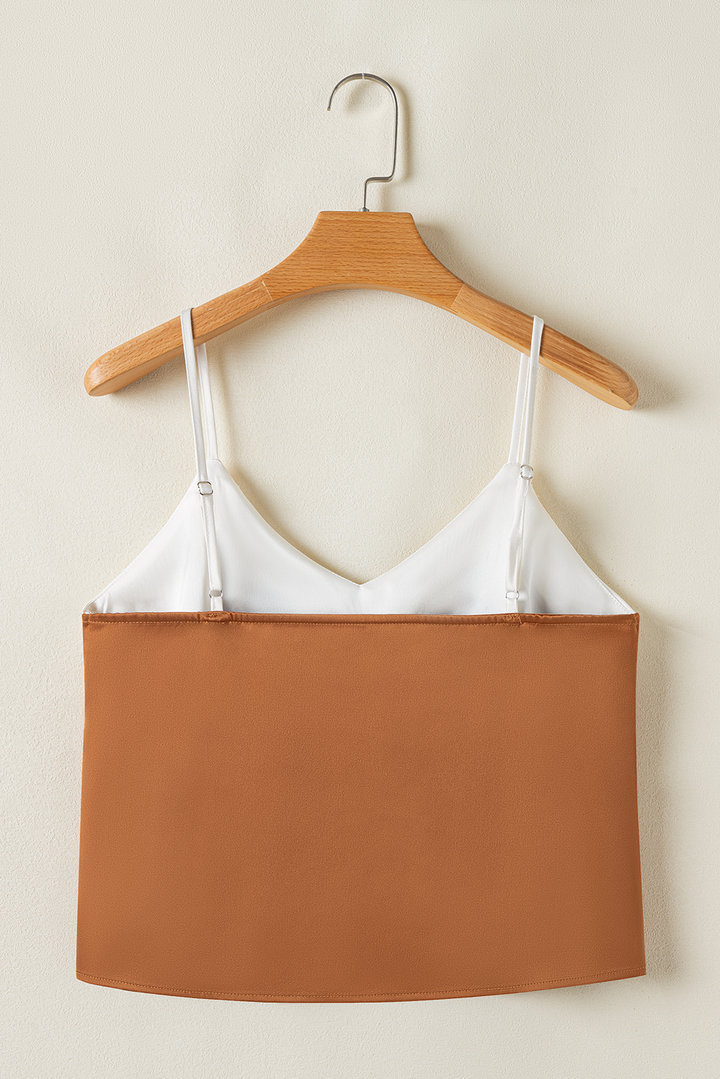 chevron color block spaghetti straps tank top