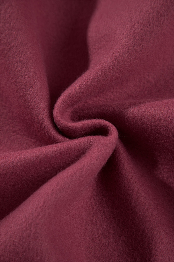 Burgundy Colorblock Polka Dot Contrast Trim Oversized Sweatshirt