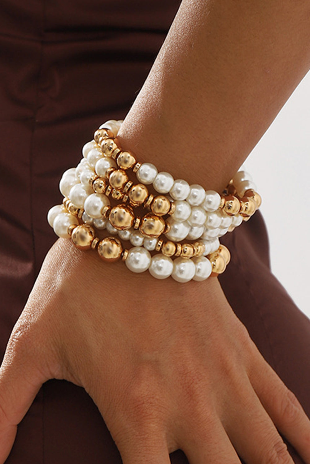 5-teiliges Armbandset mit Perlen