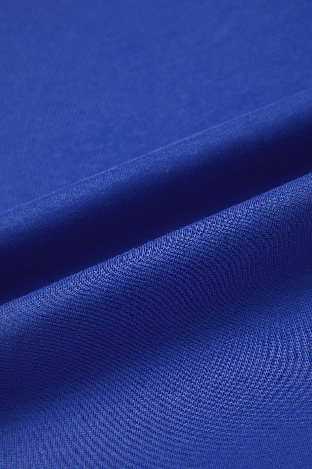 Dark Blue Solid Color High Neck Oversize Tee