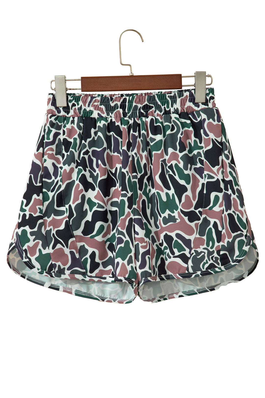 Multicolour Camouflage Print Athletic Lined Shorts