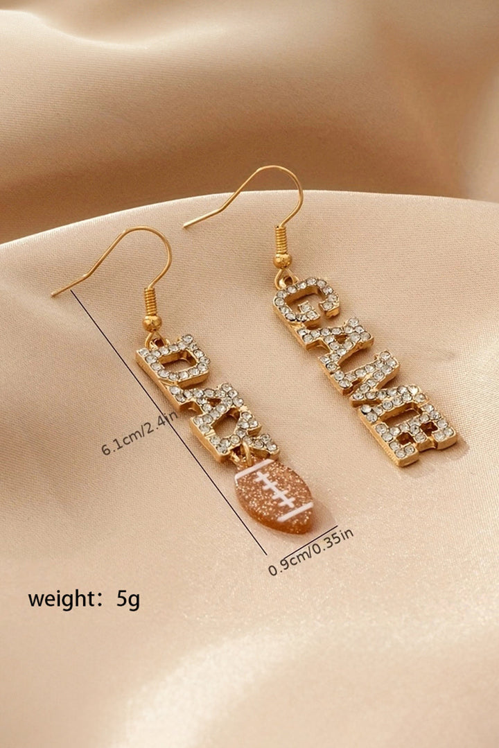 GAME DAY Rugby Football Rhinestone Earrings