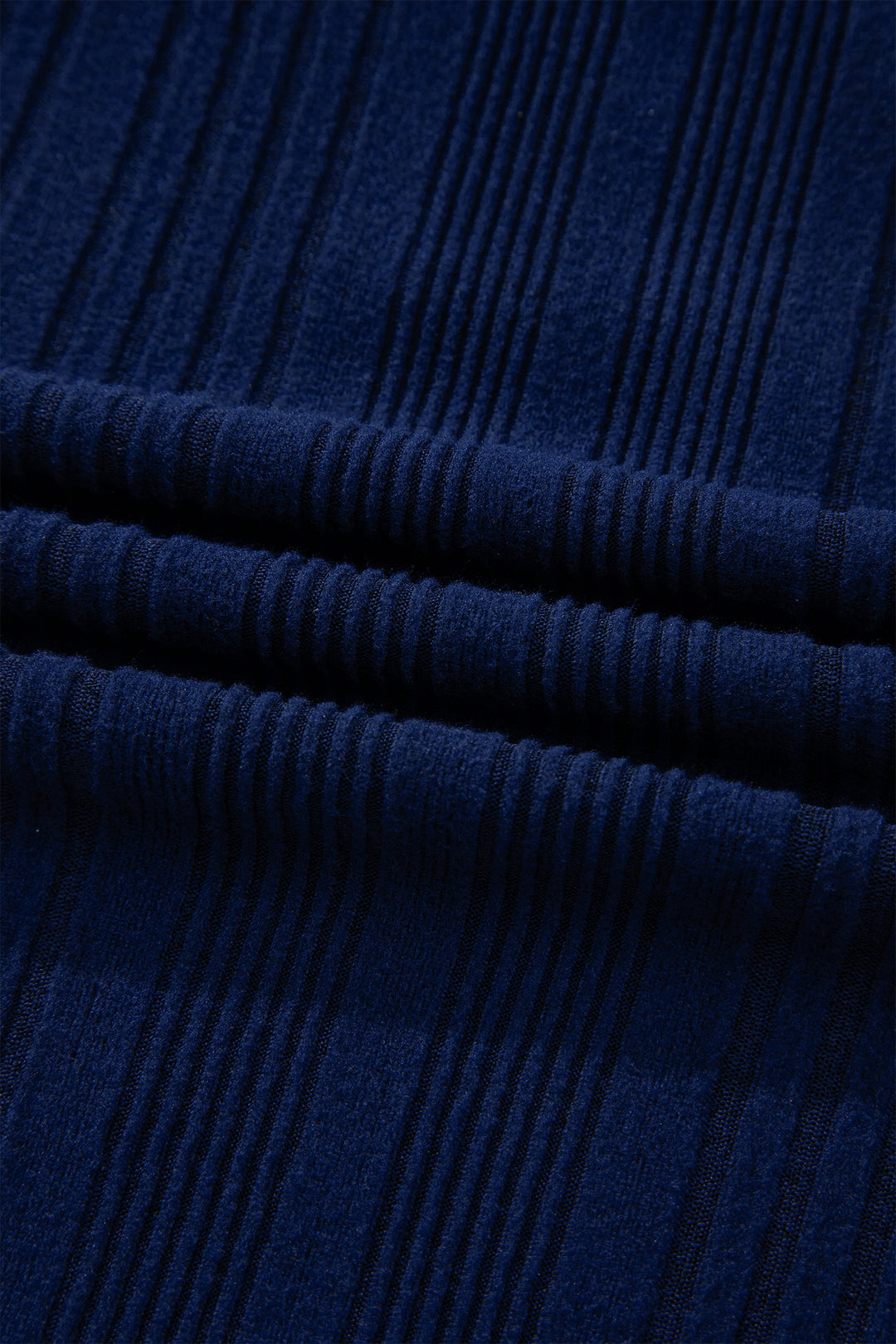Dirty blue Polka Dot Trimmed V Neck Bow Tie Textured Ribbed Top