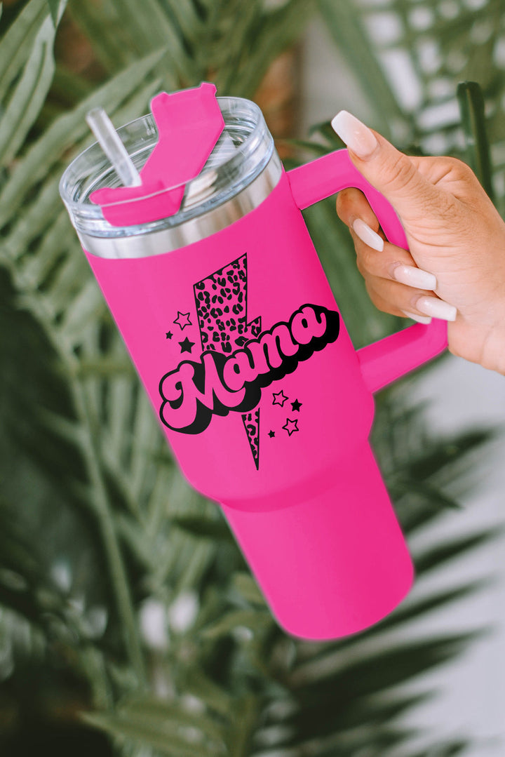 Tasse portable Mama Leopard Lightning avec poignée 40 oz
