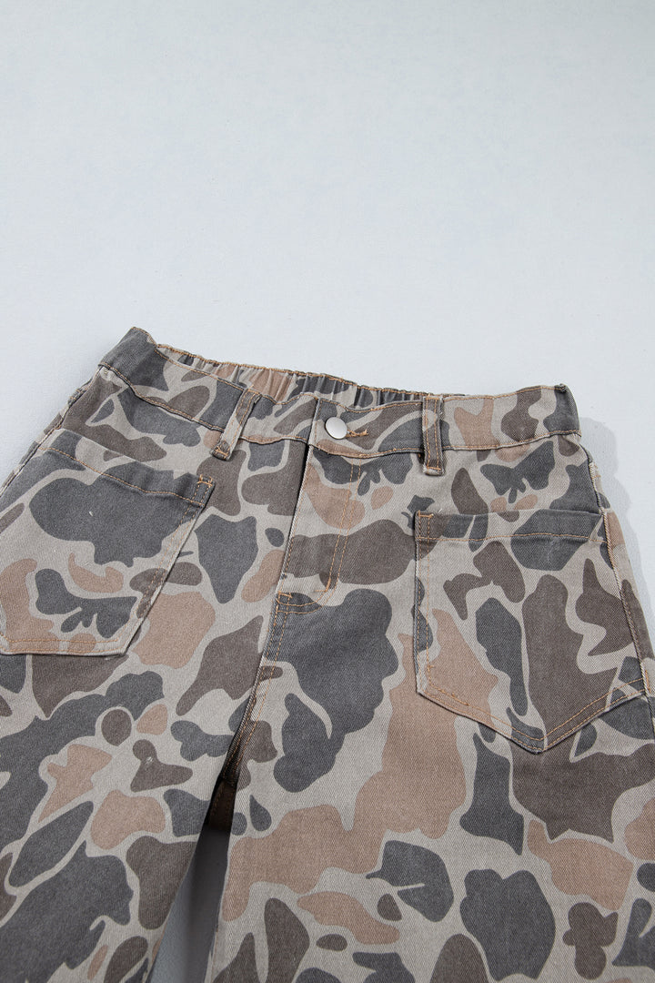Multicolour Camouflage Shift Ankle Length Jeans