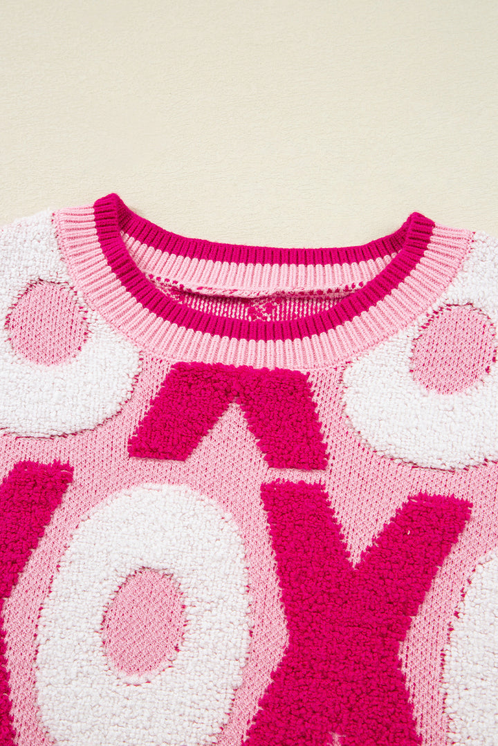 XOXO Pattern Drop Shoulder Crewneck Valentines Sweater