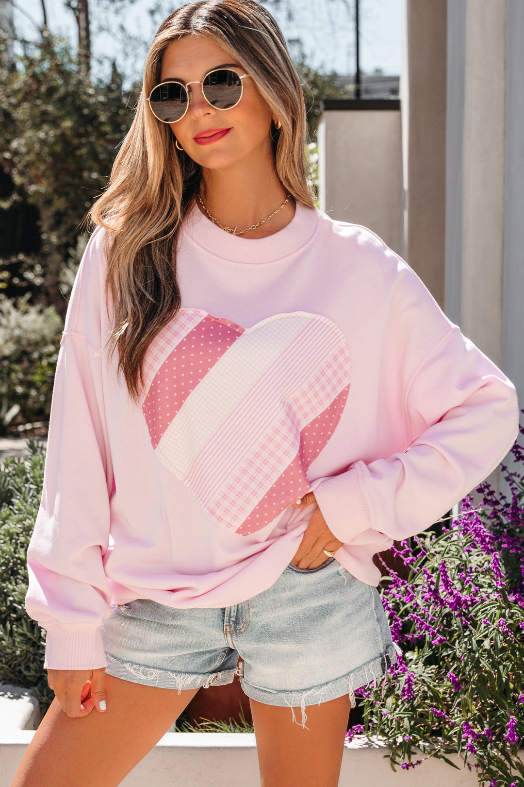 Sweetheart Patchwork Oversize Sweatshirt
