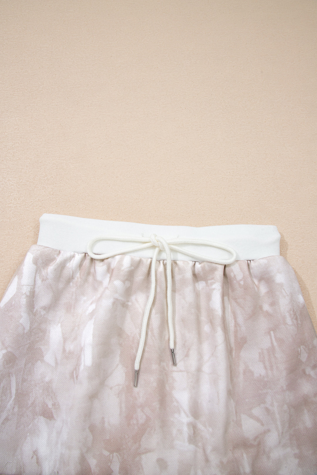 White Abstract Woodland Print Balloon Sleeve Pullover Mini Skort Set