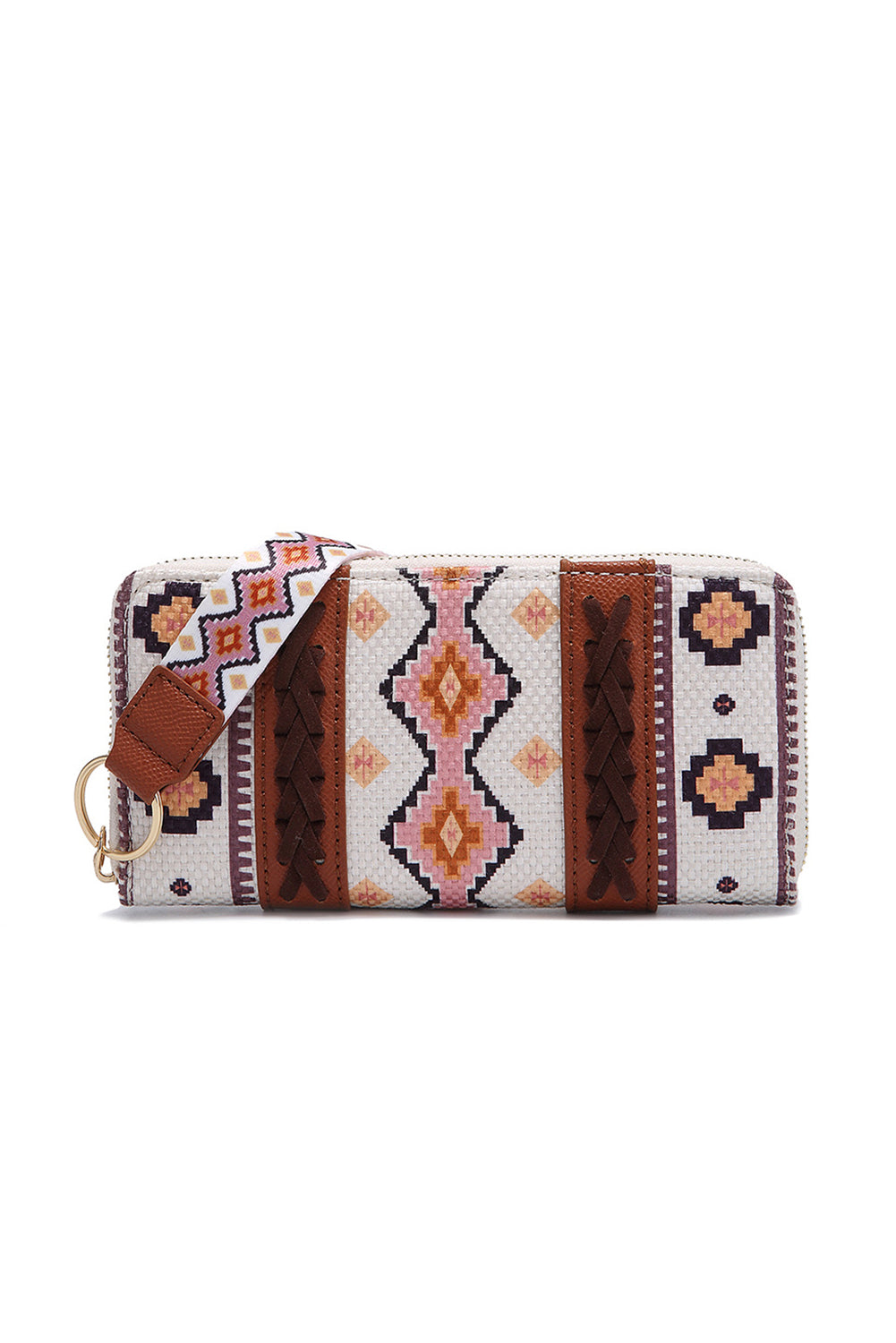 Western Aztec Print PU Leather Wristlet Wallet