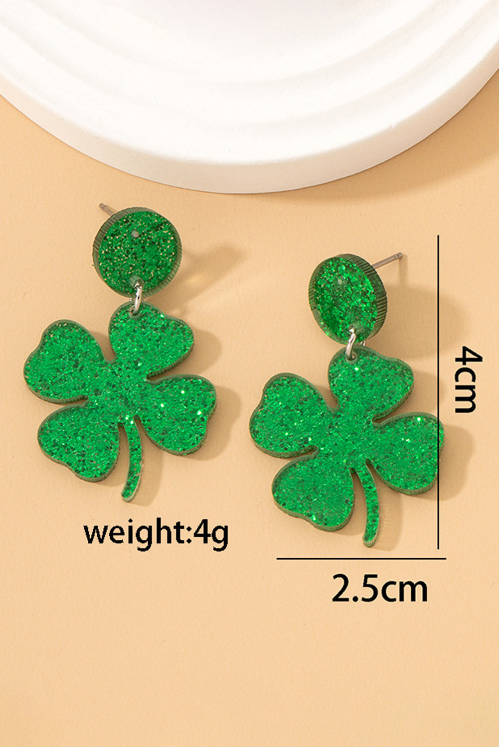 Boucles d'oreilles à tige en forme de trèfle de la Saint-Patrick