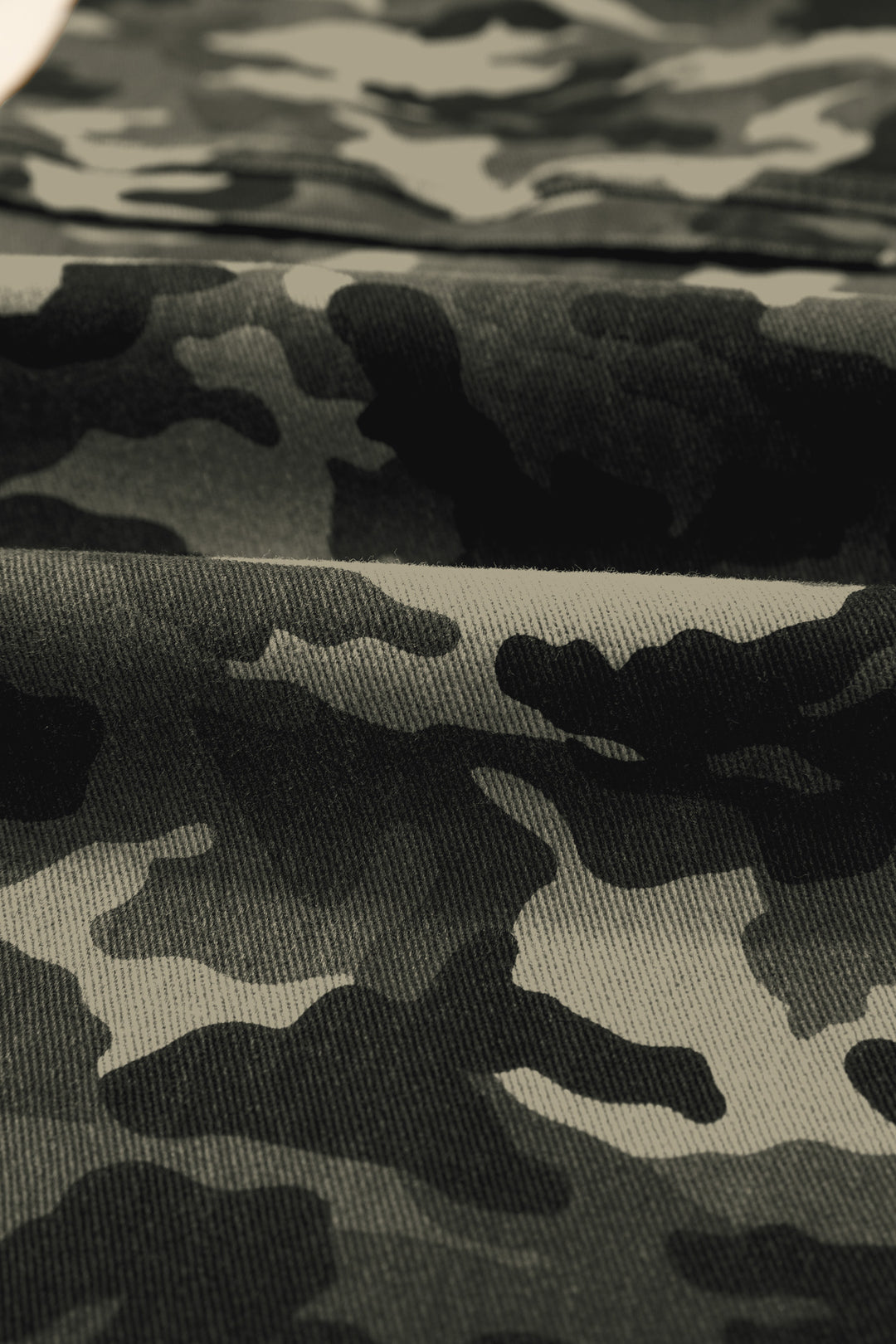 Green Camouflage Print Multi Pocketed Womens Denim Pants
