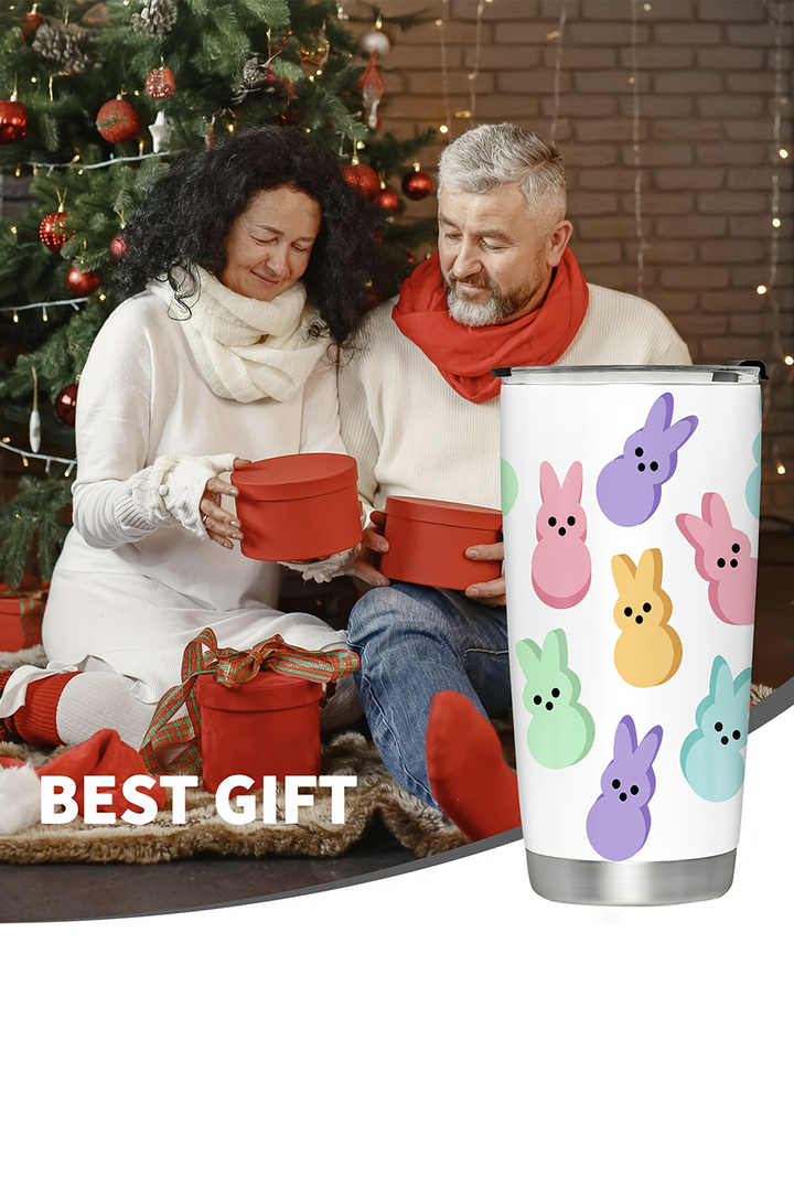Cute Bunny Printed Stainless Steel Thermal Vacuum Cup 20oz