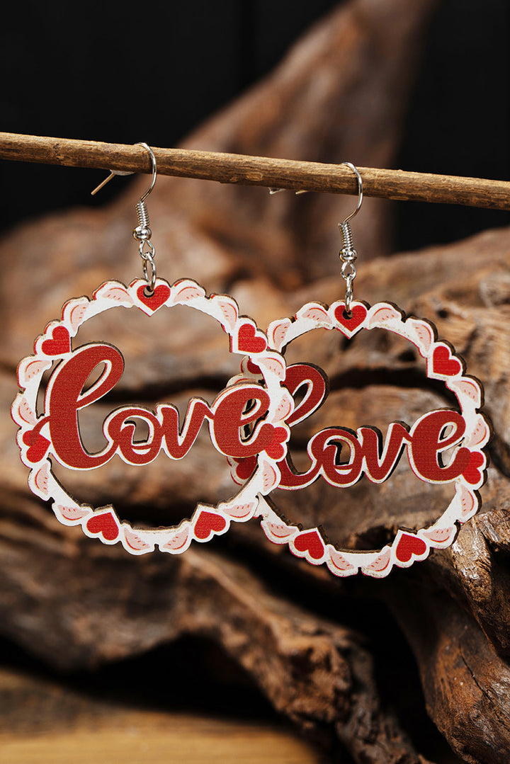 Boucles d'oreilles pendantes en forme d'amour creux pour la Saint-Valentin