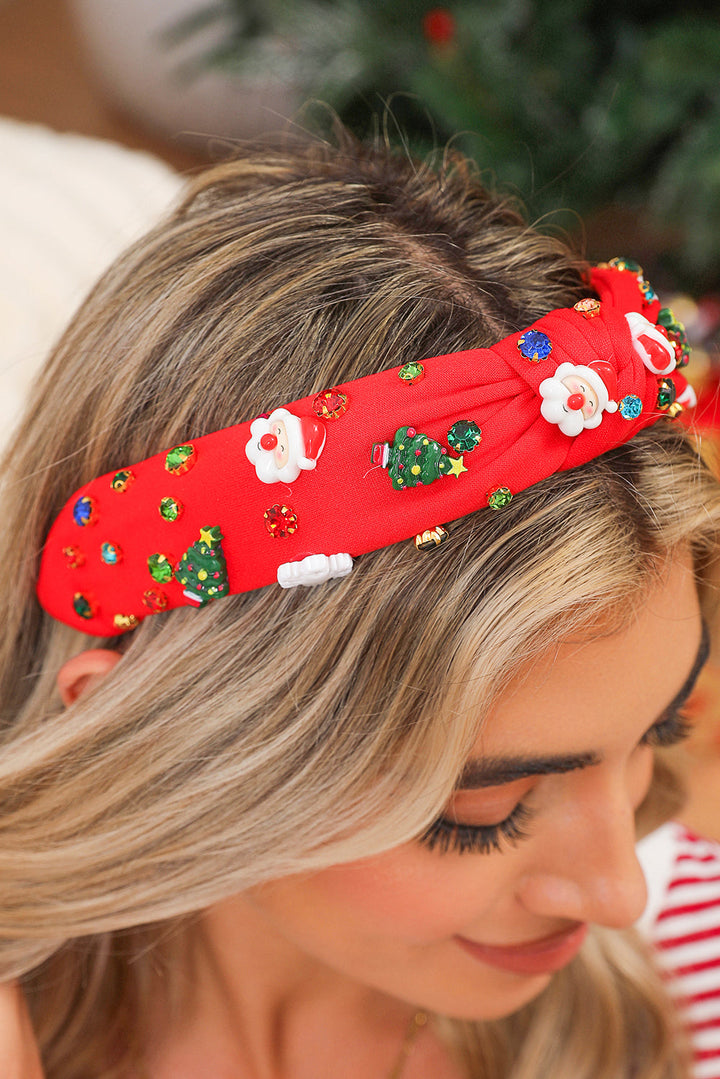 Bandeau noué en strass à motif de Noël