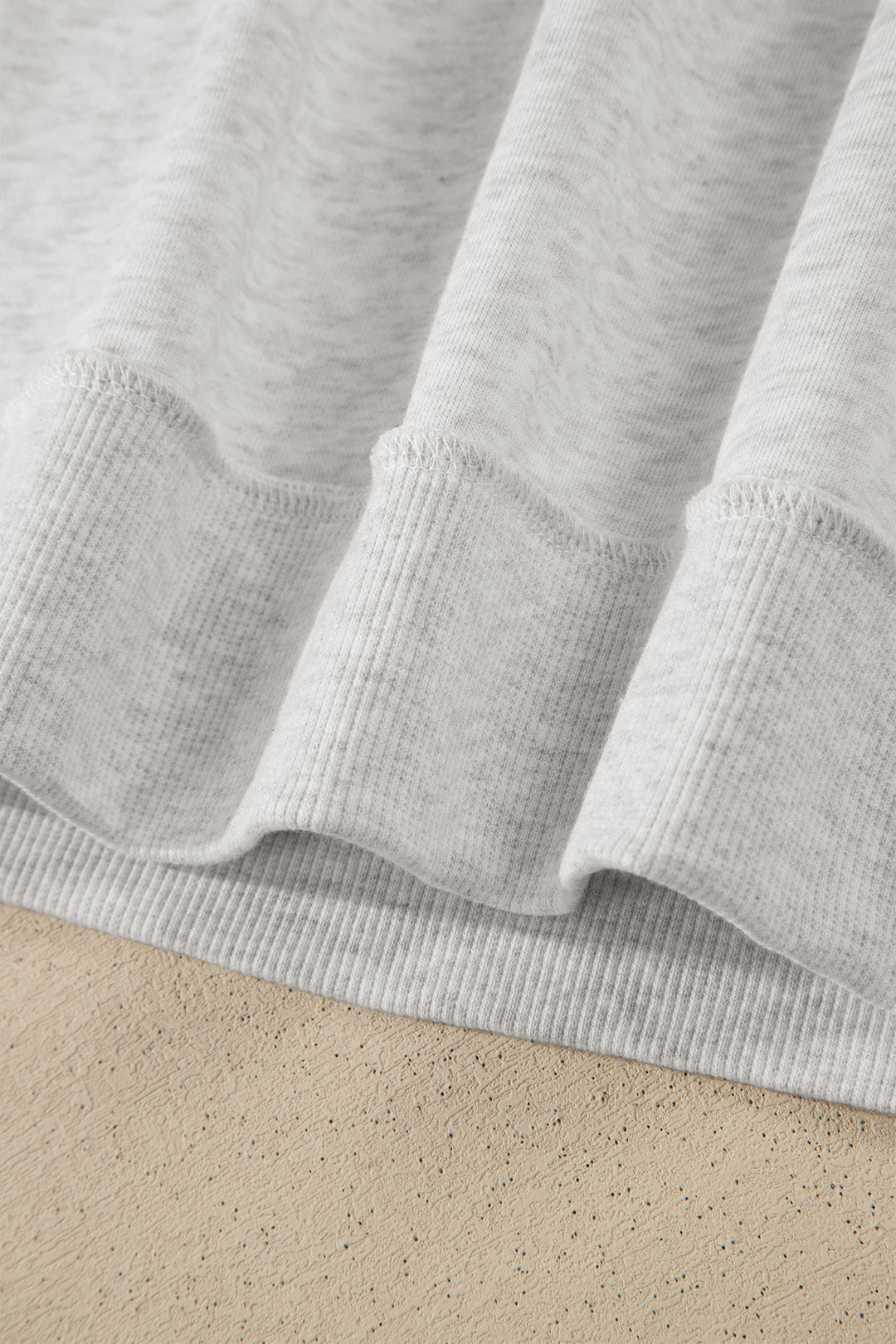 Light Grey Exposed Seam Detail Mock Neck Tee