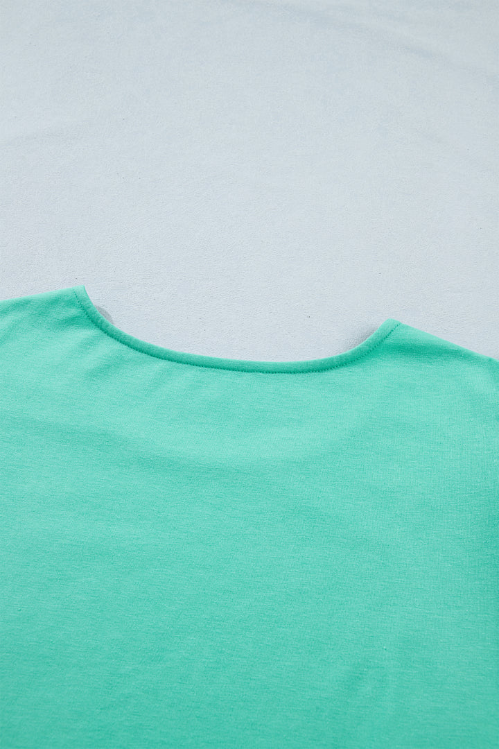 Mint Green Eyelet Lace Ruffled Cap Sleeve Top