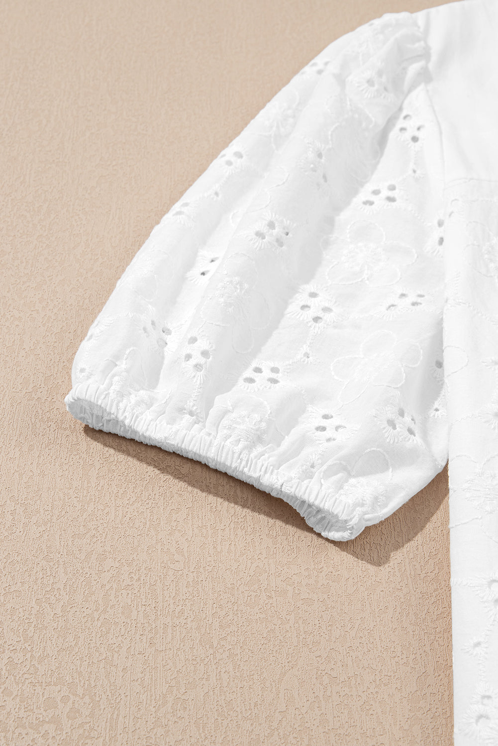 Lace Crochet V Neck Half Sleeve Embroidery Button Down Blouses Casual Shirts