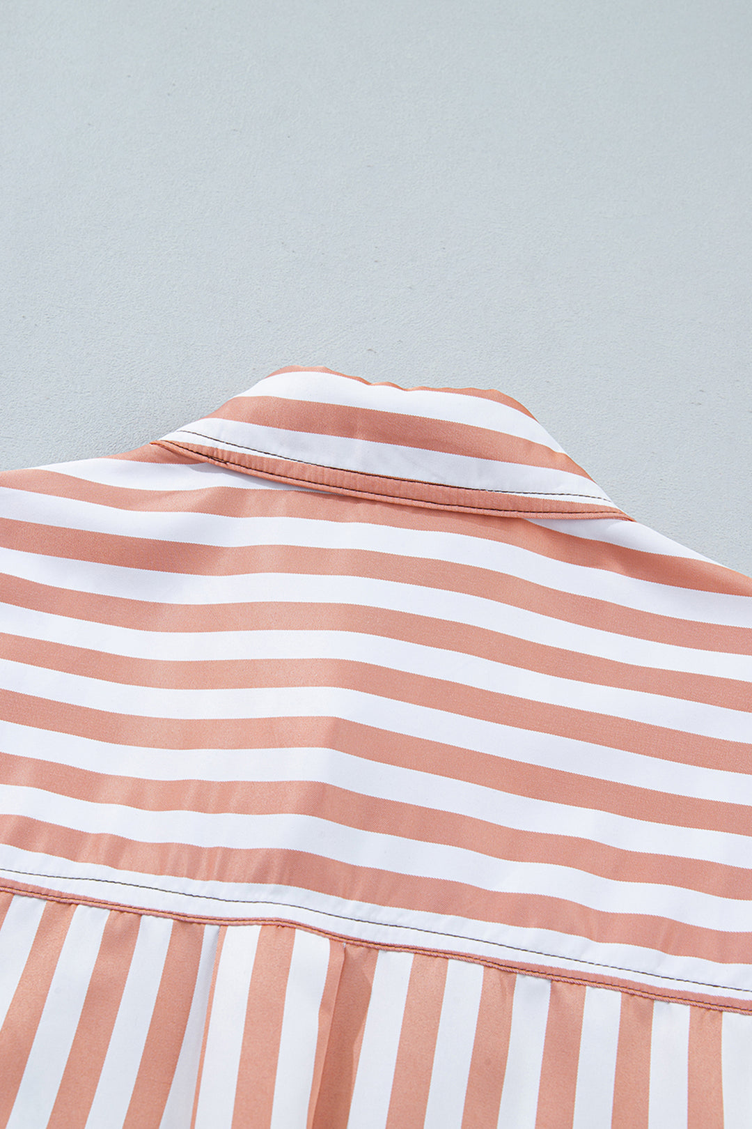 Brown Stripe Western Button Down Long Sleeve Casual Shirt