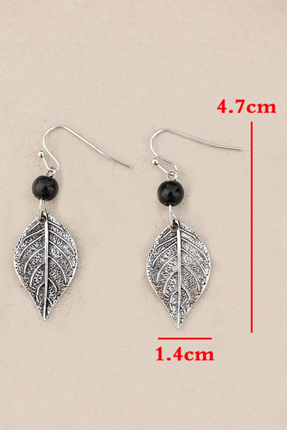 Vintage Leaf Shape Bead Dangle Earrings