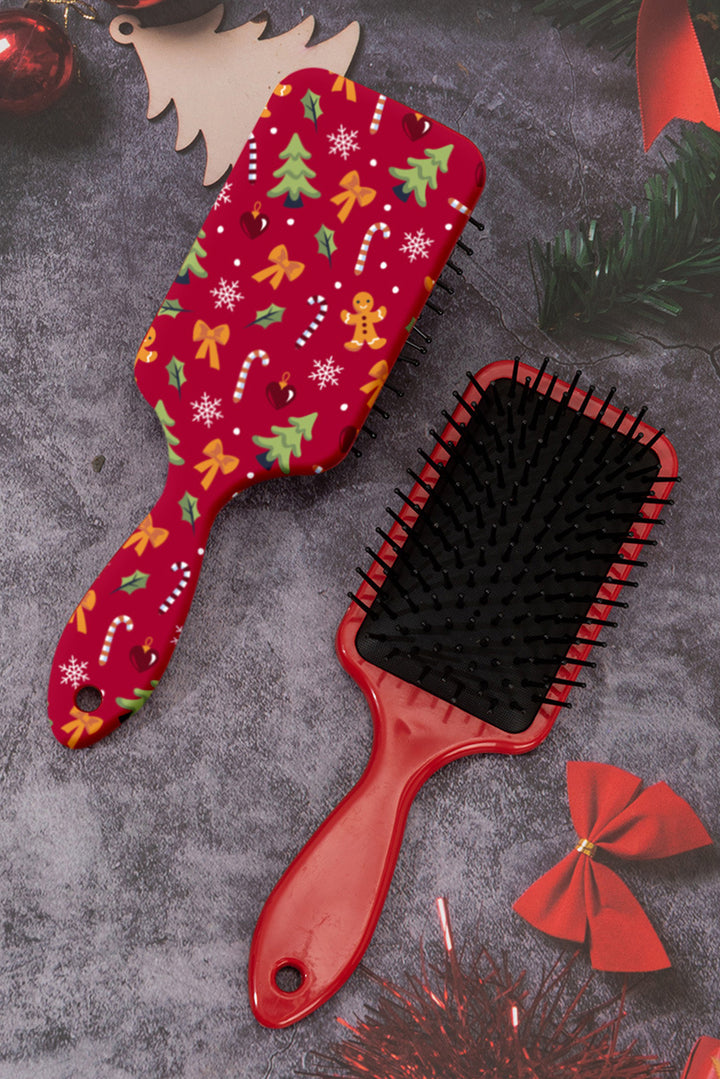 Christmas Themed Print Paddle Hair Brush