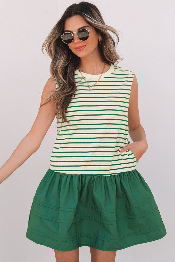 Woven Ruffled Sleeveless Mini Dress