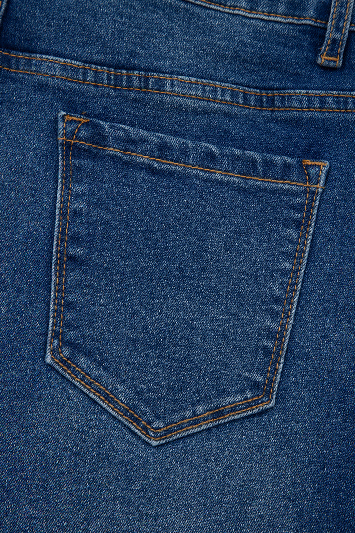Sky Blue Tailored Seam Detail Womens Shift Jeans