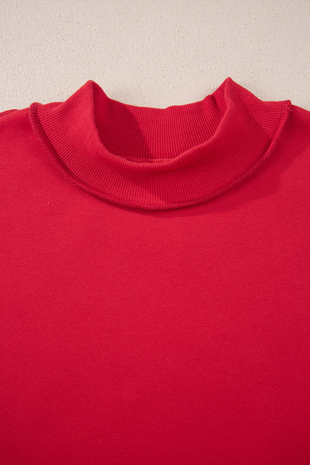 Oversize Drop Shoulder Reversible Mock Neck Sweatshirt