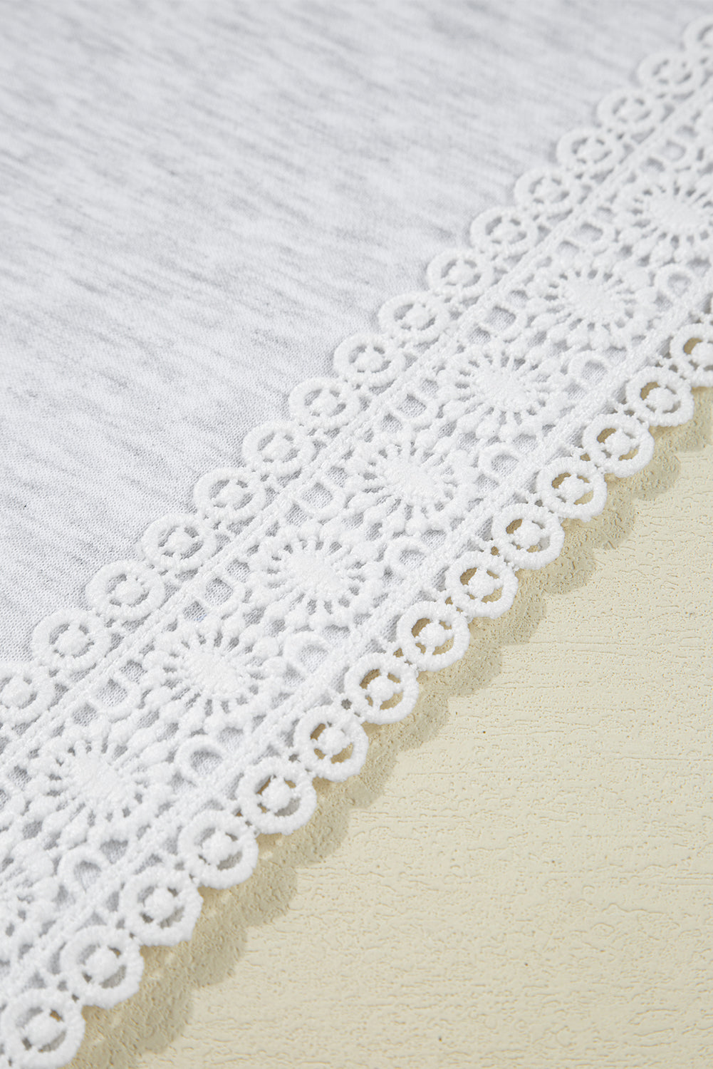Lace Patchwork Raglan Sleeve Crew Neck Sweatshirt