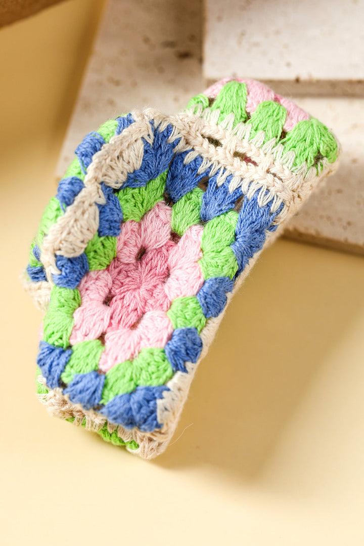 Pince à cheveux en crochet avec motif floral
