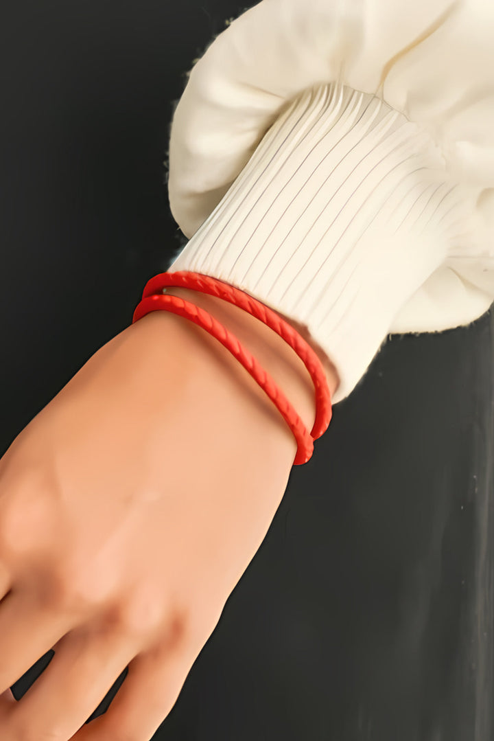 Geflochtenes Armband aus PU-Leder mit Metalldekor