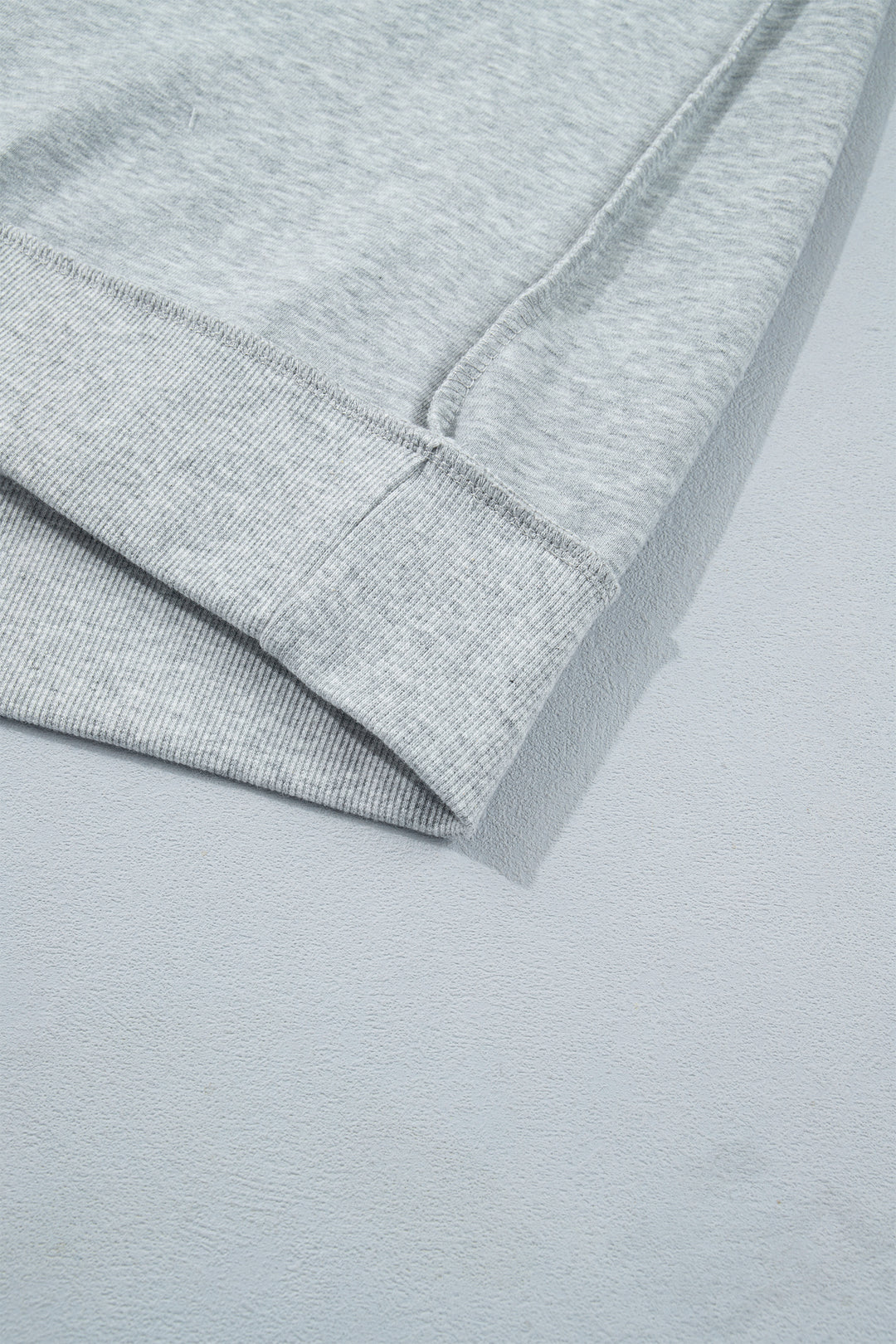 Light Grey  Mock Neck Letter Embroidered Loose Sweatshirt