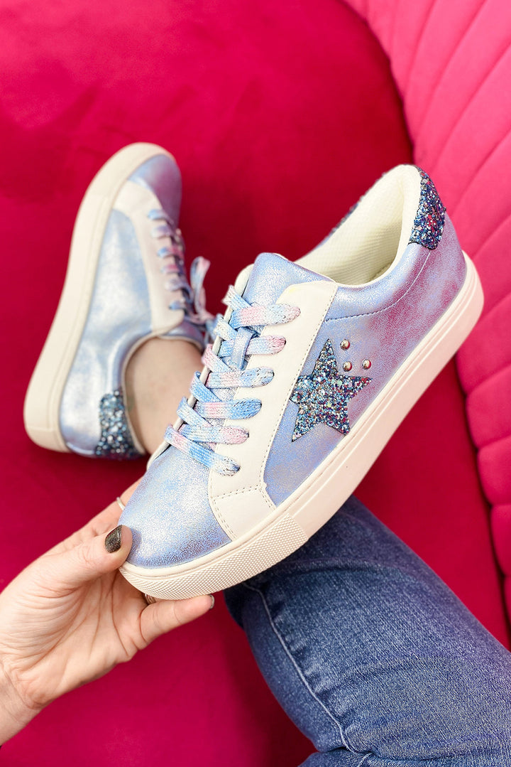 Star Pailletten Patchwork Criss Cross Freizeitschuhe
